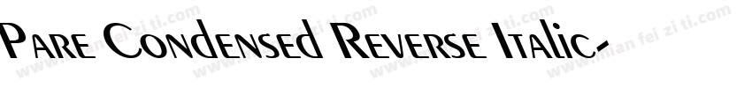 Pare Condensed Reverse Italic字体转换